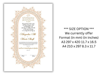 Nikah Contract, Nikkah Certificate, Digital Islamic Marriage Contract, Muslim Wedding Contract, Islamic Wedding Certificate. NN204