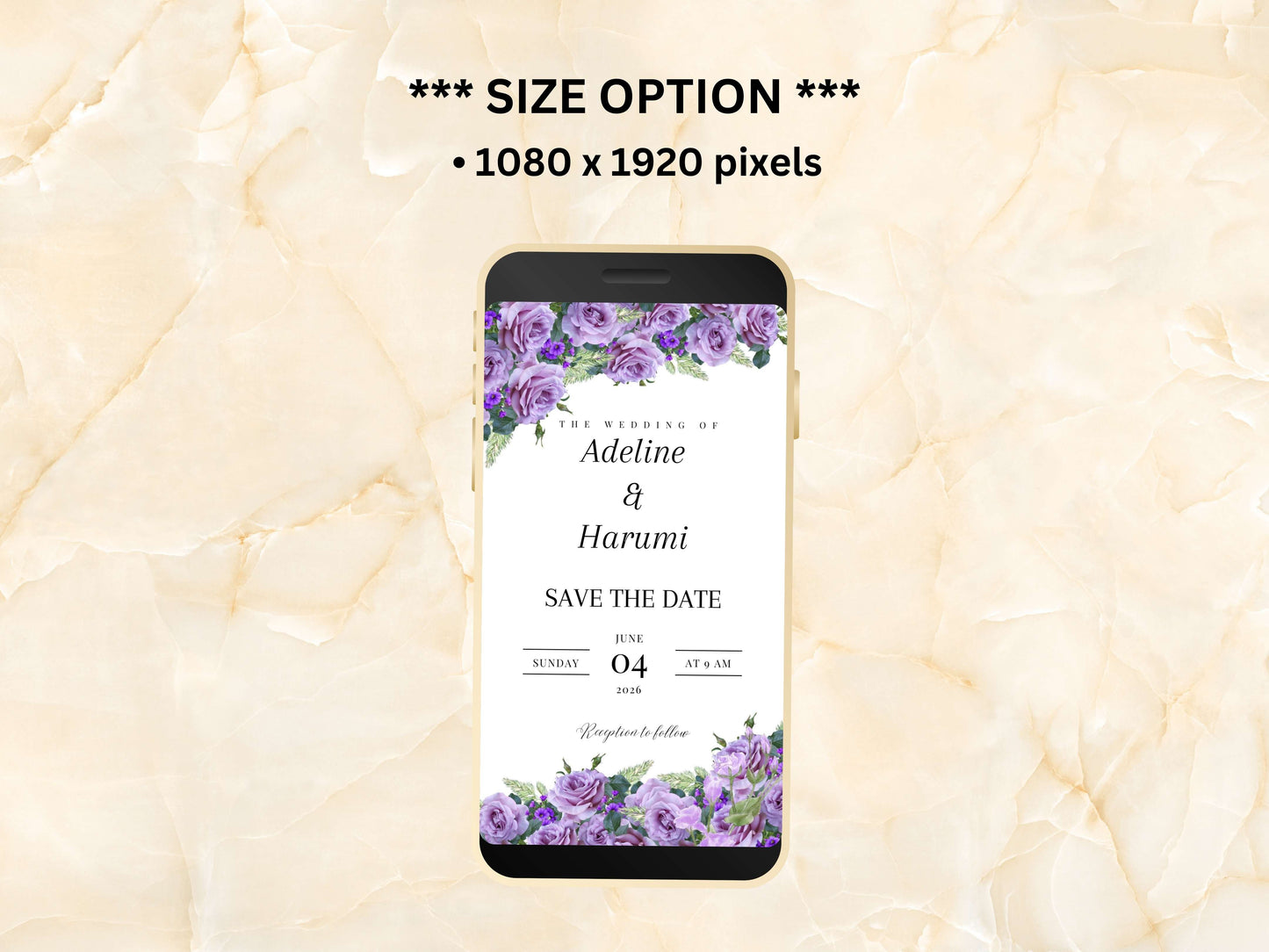 SAVE THE DATE Evite | Digital Wedding Invitation Template | Instant Download | Online Invite | Floral Animated Invitation template. WEIB40