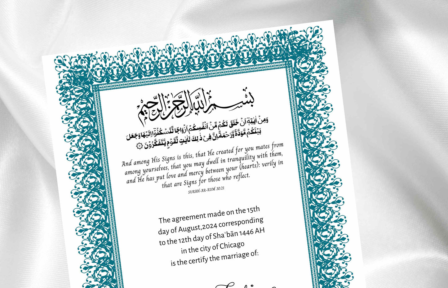 Wedding Nikahnama | Wedding Card Template. NN99