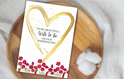 Wife To Be Wedding Card | To The Bride Wedding Day Wife To Be Card | Beautiful Bride Personalized Wedding Card | To My Bride. WSB38