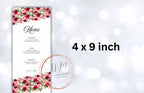 Floral menu cards, Wedding menu template, Menu Card With Pink Floral, Wedding Menus,Dinner Menu, Instant Download, Table Menus. WS30