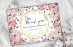 Wedding Thank You Card | DIY Card | Pink Roses Wedding Thank You Cards | Thank You Card Template | Floral Thank You Cards Download. WS43