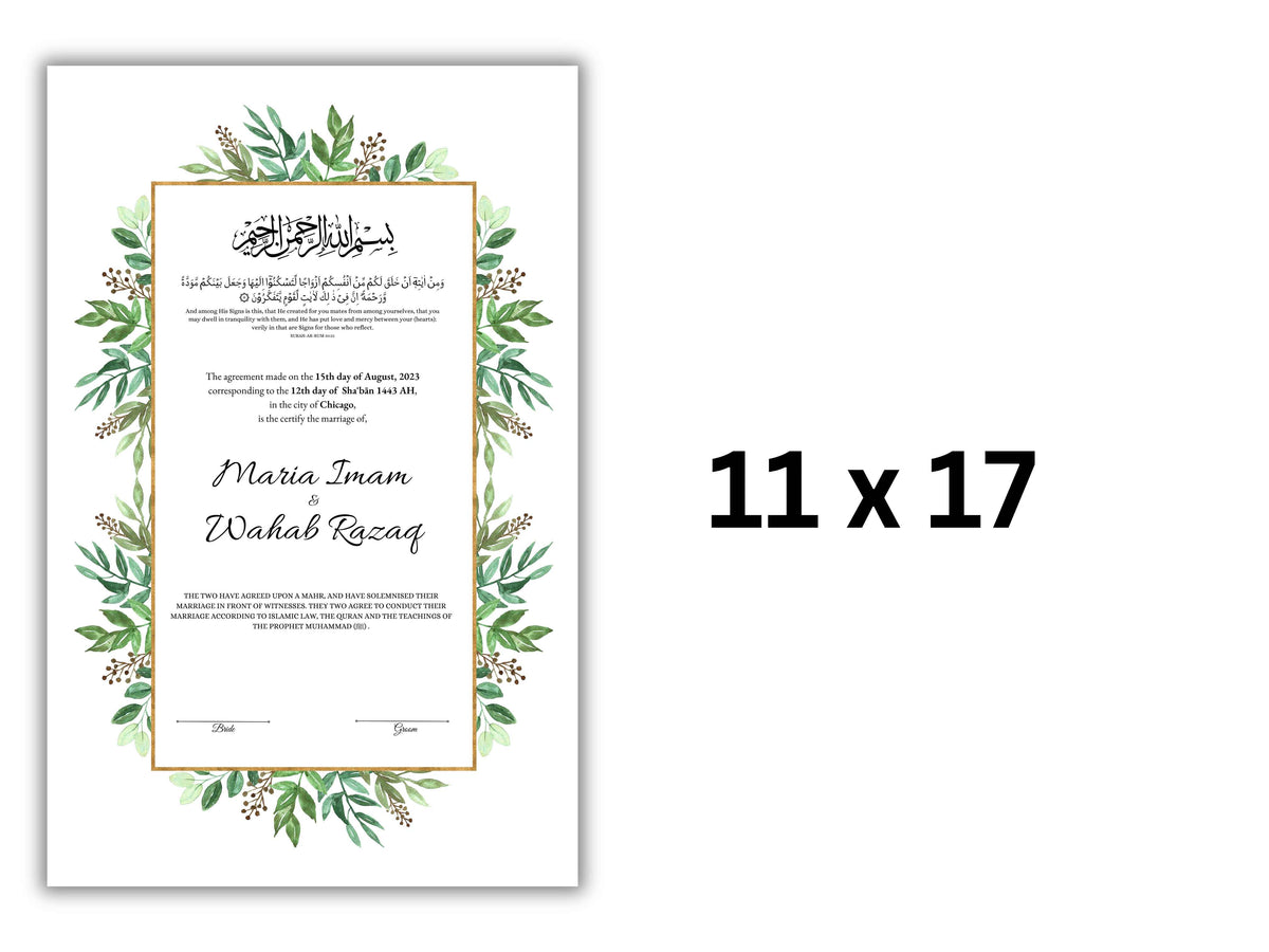 Nikkah Contract Template,Printable Nikkah Contract,Editable Nikkahnama,Muslim Wedding Certificate,Digital Download. NN185