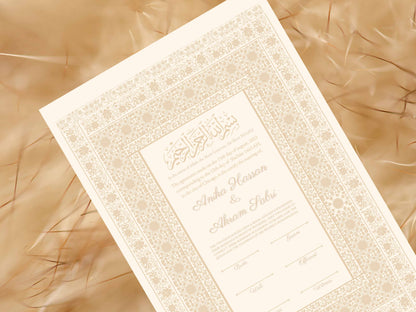 Nikkah Certificate, Nikkah Islamic Marriage Certificate, Printable, Custom Name Nikkah. Quran Verse, Digital Download. NN5