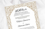 Nikkah nama Template, Contract certificate, Muslim Wedding Certificate. nn96