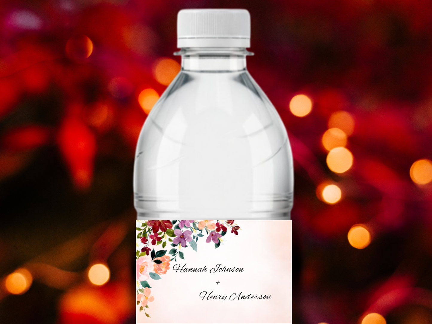 Floral Wedding Invitation, Editable RSVP, Details Card, Bottle label WI380