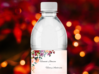Floral Wedding Invitation, Editable RSVP, Details Card, Bottle label WI380