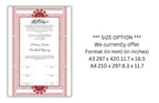 Nikkah Certificate Digital Download Personalised, A4, A3, Template, Instat Download. NN179