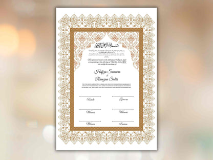 Printable Nikkah Contract Template | Islamic Marriage Contract | Muslim Wedding | Nikkah Template | NN290