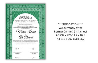 Digital Nikahnama | Marriage Certificate | Nikkah nama | Islamic | Nikkah Contract Template | Wedding Gift | Calligraphy| NN132