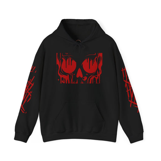 Unisex Heavy Hooded Sweatshirt Skull, Holloween