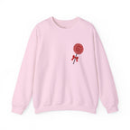 Valentine's Day Sweet Candy Sweatshirt, Pink Red Cute Unisex Crewneck Jumper,