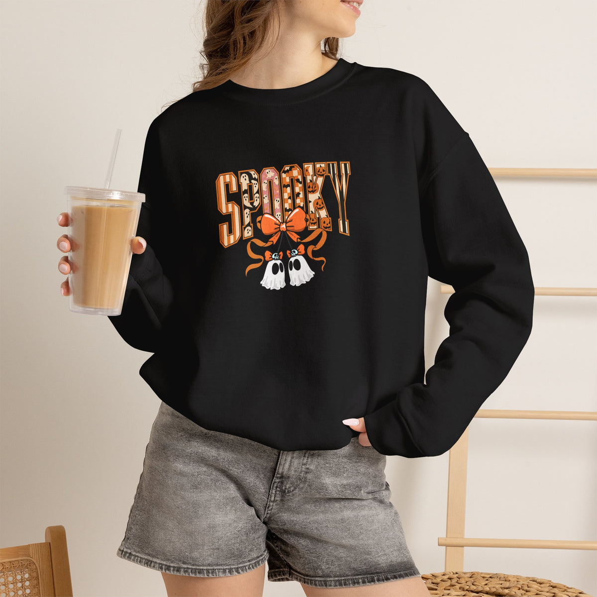 Spooky Ghost Pumpkin Crewneck Sweatshirt