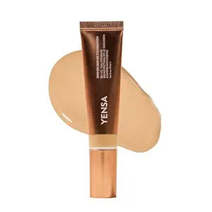 YENSA BC Foundation - Full Coverage Foundation, CC & BB Cream In One with SPF 40 - Enriched With Hyaluronic Acid & Peptides to Hydrate & Firm Skin - Korean Skin Care Makeup - Medium Neutral (1 oz)