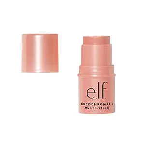 e.l.f. Monochromatic Multi Stick, Travel-Sized Luxuriously Creamy & Blendable Color, For Eyes, Lips & Cheeks, Vegan & Cruelty-Free, Glistening Peach, 0.17 Oz