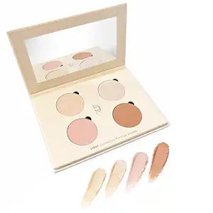 Beau Pur 4-in-1 Makeup Palette Cream & Powder Foundation Contour Kit with Blush, Highlighter, Color Corrector All-in-One Face Makeup Palette for Fair-Light Skin