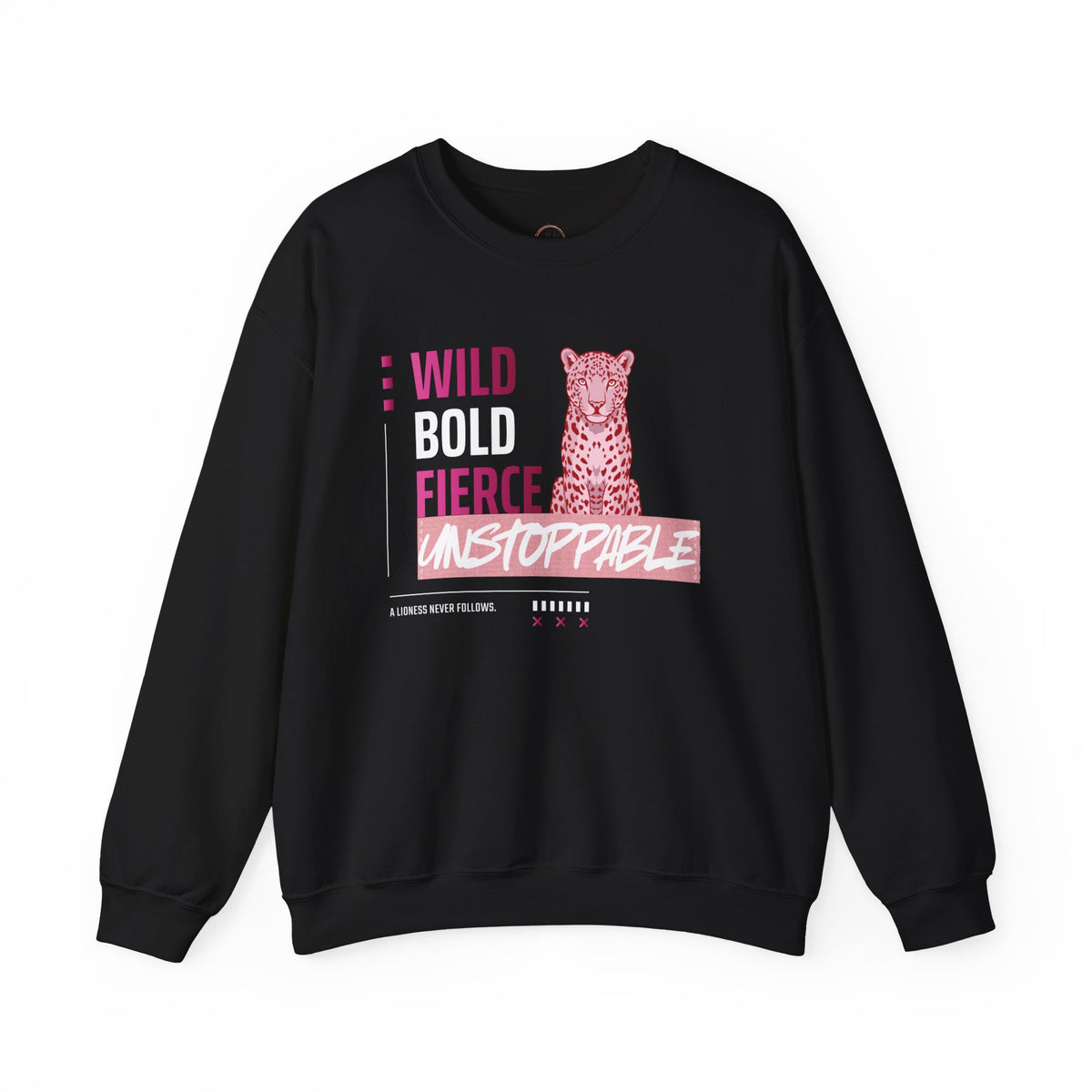 Crewneck Sweatshirt — Wild Bold Fierce Unstoppable Leopard Graphic