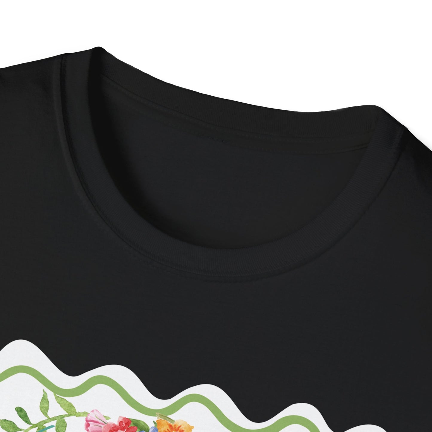 Florals and Good Vibes Unisex Softstyle T-Shirt, Casual Tee, Flower Shirt, Positive Vibes, Gift for Her, Summer Fashion