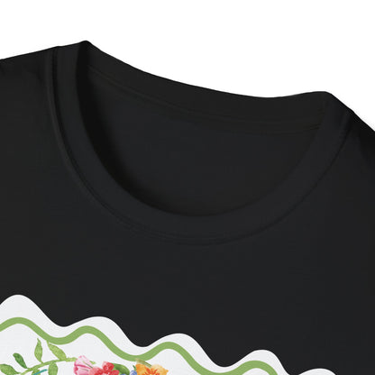 Florals and Good Vibes Unisex Softstyle T-Shirt, Casual Tee, Flower Shirt, Positive Vibes, Gift for Her, Summer Fashion