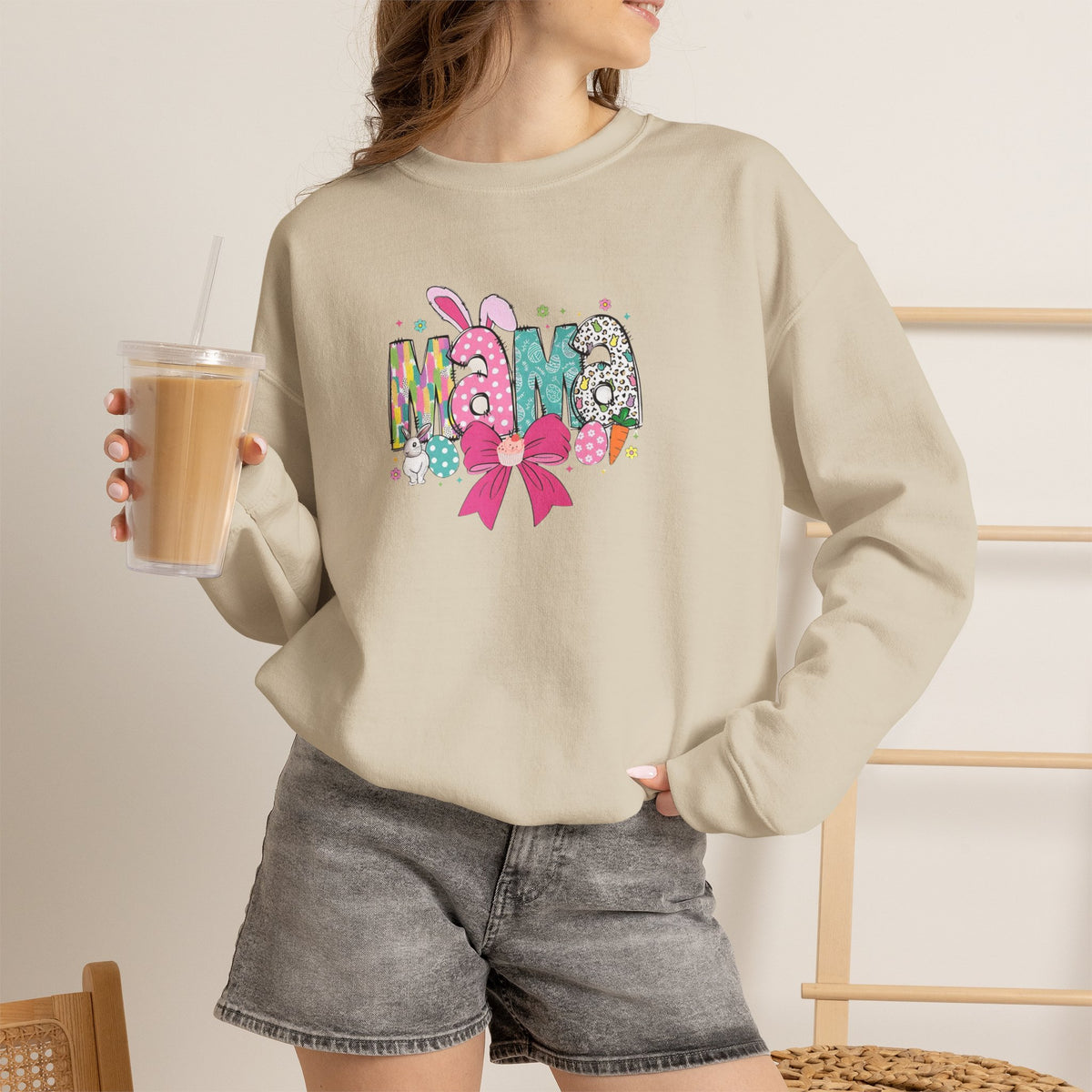 Mama Floral Ribbon Sweatshirt
