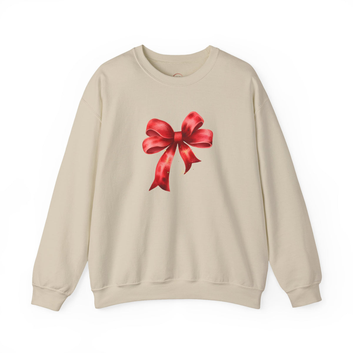 Red Ribbon Bow Crewneck Sweatshirt — Holiday Gift Sweatshirt
