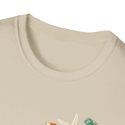 Shell Print Unisex T-Shirt | Beach-Themed Casual Summer Tee