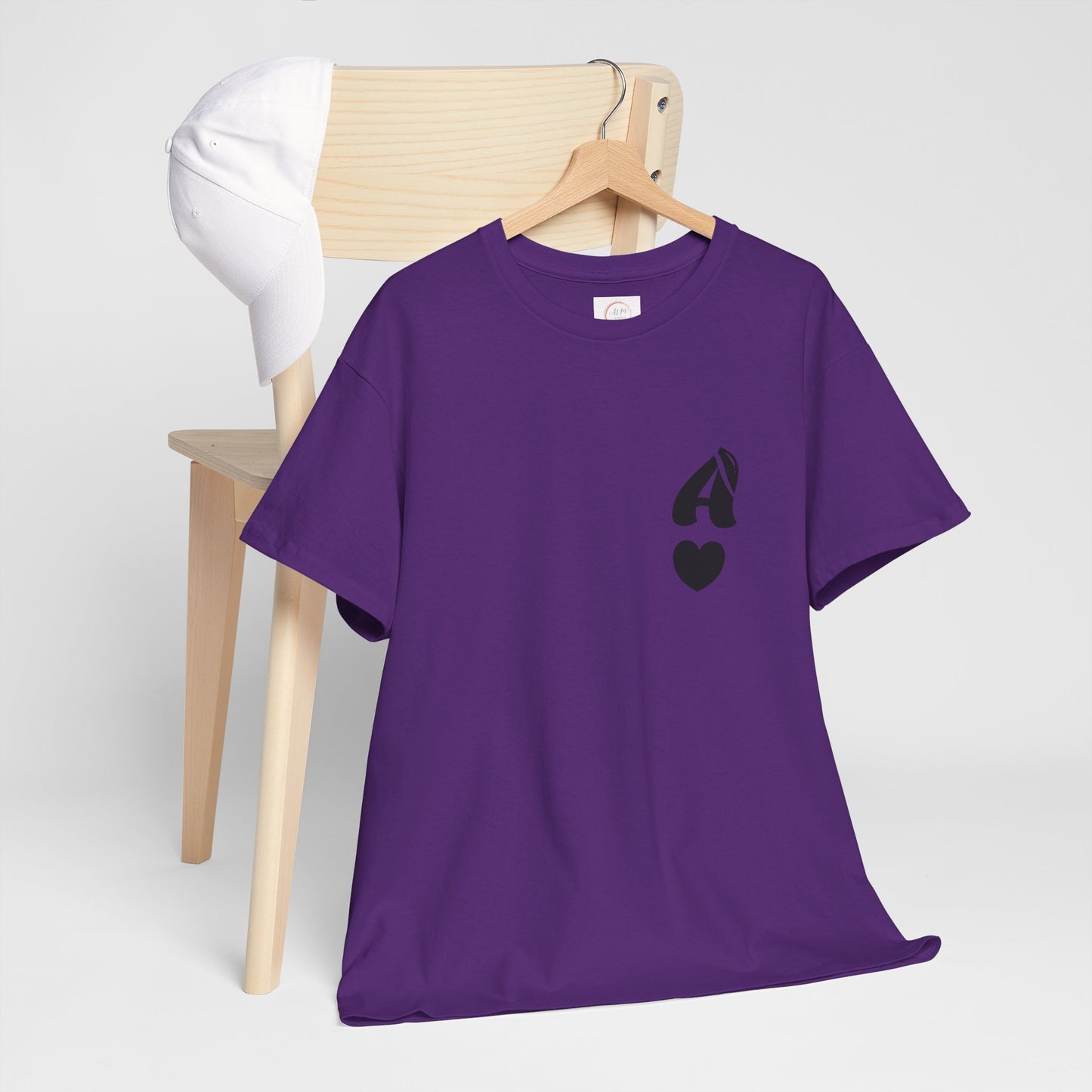 Initial Heart Tee — Minimalist 'A' Monogram T-Shirt