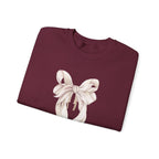 Bow Sweatshirt, Coquette Girl Sweatshirt, Feminine Floral Bow Crewneck