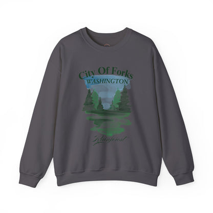 City of Forks  Sweatshirt  Forrest Crew Neck Sweatshirt