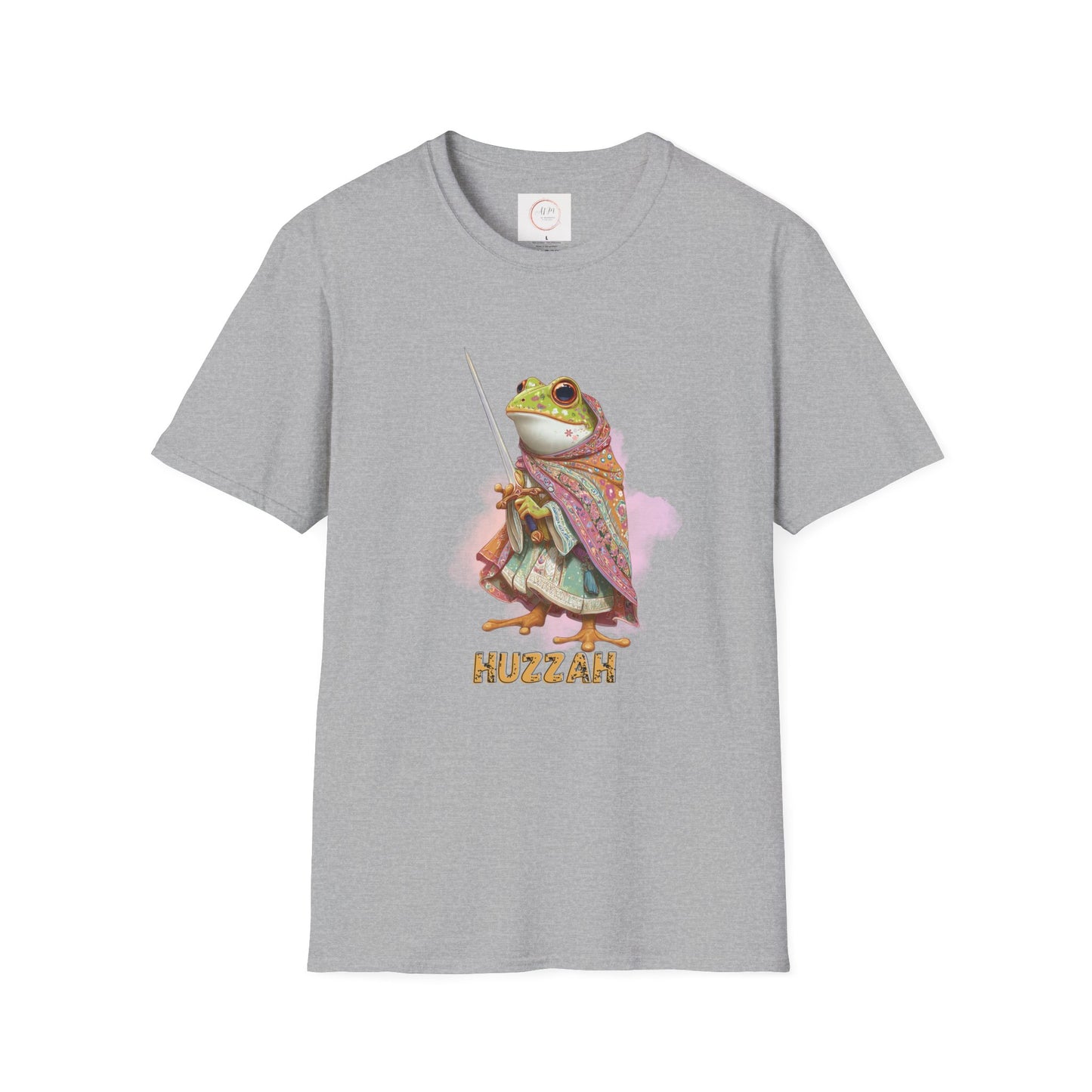 Frog Knight T-Shirt — 'Huzzah' Medieval Amphibian Graphic Tee