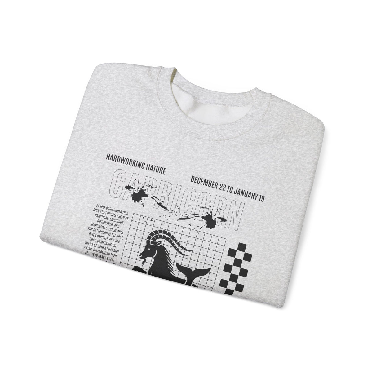 Capricorn Zodiac Unisex Sweatshirt, Retro Astrology Gift, Trendy Positive Word Shirt for Capricorn Friend