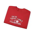 Cat Bow Valentine Unisex Sweatshirt, Claws-itively Adorable Gift, Funny Valentine's Day Jumper, Cute Kitty Lover Top, Heart Design Pullover,