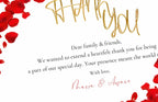 Printable Thank You Card, Editable Red, Gold and White Thank You Note, Red Petals Wedding Sign, Editable Modern Thank You Card. WSB48