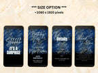 Digital Shhhh It's a Surprise Blue Birthday Invitation, Surprise Birthday Invitation, Electronic Invitation Template, Animated. BEI17