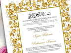 Luxury Nikkah Certificate, Premium A4 Islamic Wedding Contract, Nikkah Nama, Muslim Marriage Certificate, Personalised Names, A4, A3. NN215