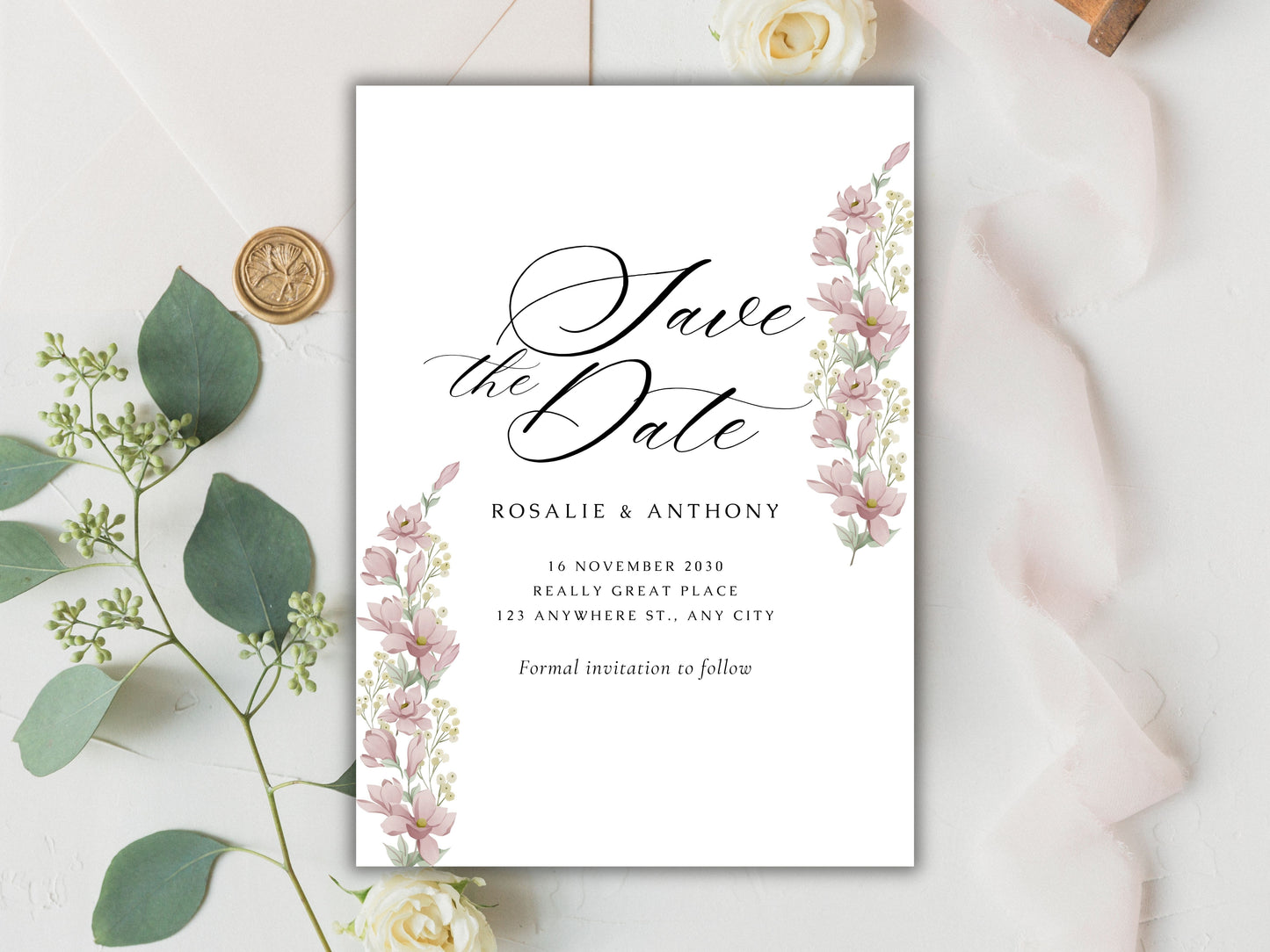 Wedding Invitation Template, Personalised Wedding Card, Printable Wedding Invitation, Details Card, Rsvp Card, Instant Download. WI80