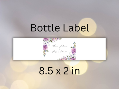 Lavender Floral Wedding Invitation Suite, Editable RSVP, Details, Menu & Thank You  (Digital Download) MTC379