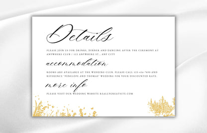 Wedding Invitation Set, Wedding Palace Invitation, Wedding Invitation Template, RSVP, Details Crd, Invitation, Editable Template. WI65