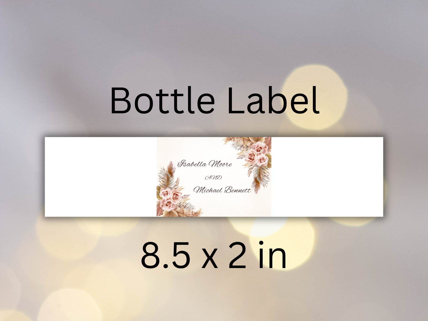 Bohemian Floral Wedding Invitation Suite, Neutral Rose Wedding Invite, Canva Editable Wedding Bundle | MTC417