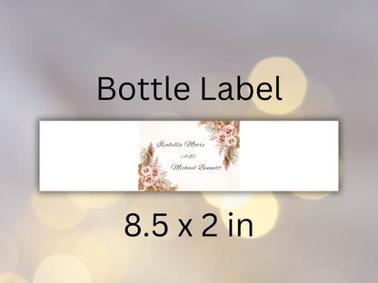 Bohemian Floral Wedding Invitation Suite, Neutral Rose Wedding Invite, Canva Editable Wedding Bundle | MTC417