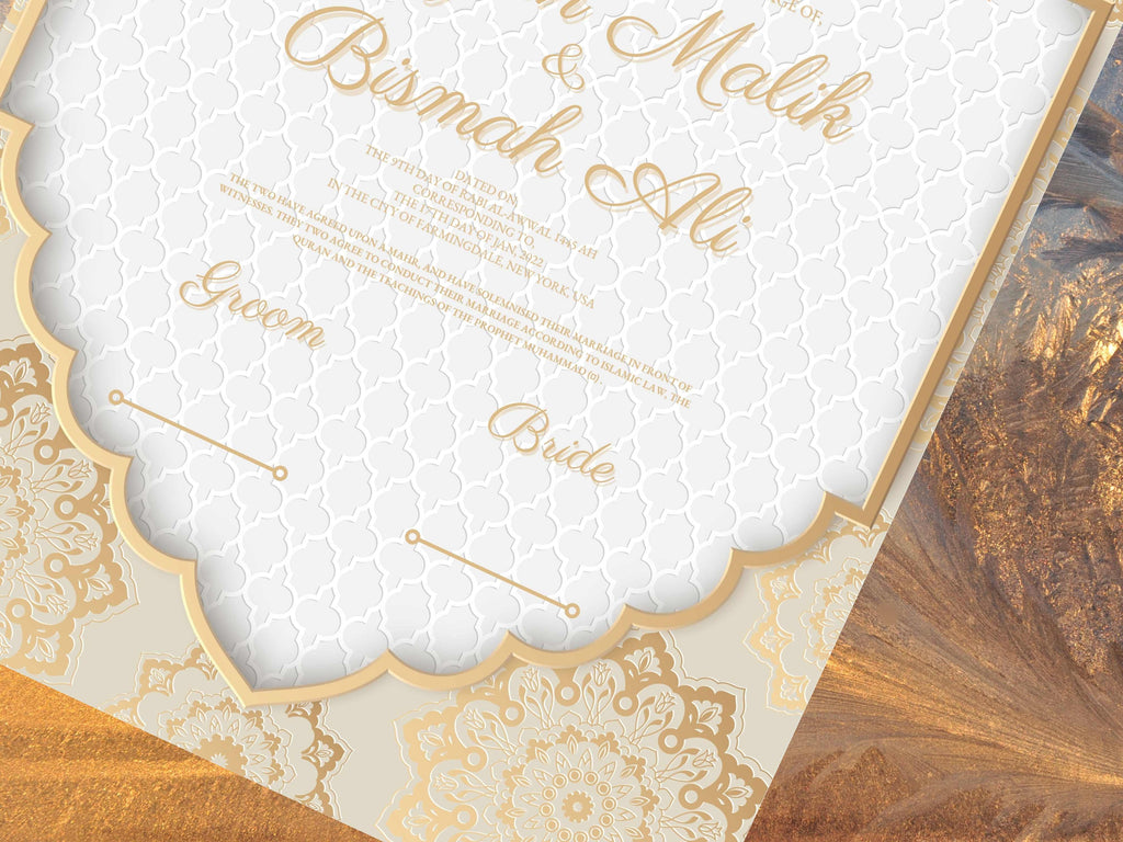 Luxury Nikkah Contract, Nikkah Certificate, Custom Nikah Nama, Islamic Wedding Contract, Marriage Contract Wedding Digital Download. NN4