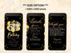50 Birthday Invitation Silver and Gold Template, Gold Balloon Editable Invite, Animated Canva Evite, Mobile Phone Invite, Text Invite.WEIB70