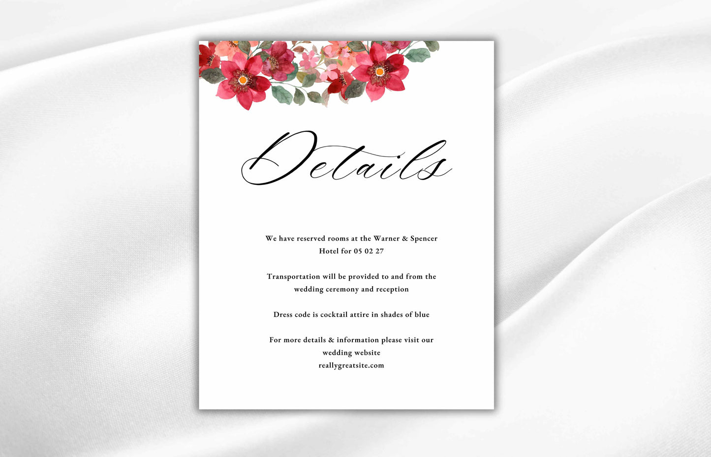 Wedding Digital Invitation, Floral Wedding Invitations Bundle, Invitation Template, Wedding Invitation Card, RSVP, DETAILS Card. WI71