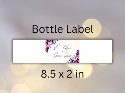 Plum Purple Floral Wedding Invitation Suite,  RSVP, Details, Menu & Thank You Card, Digital Download  MTC411
