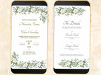 White Wedding Invitation, Online Invitation Template, White E-Invite, RSVP Invitation, Digital White Rose Wedding Invitation. WEIB35