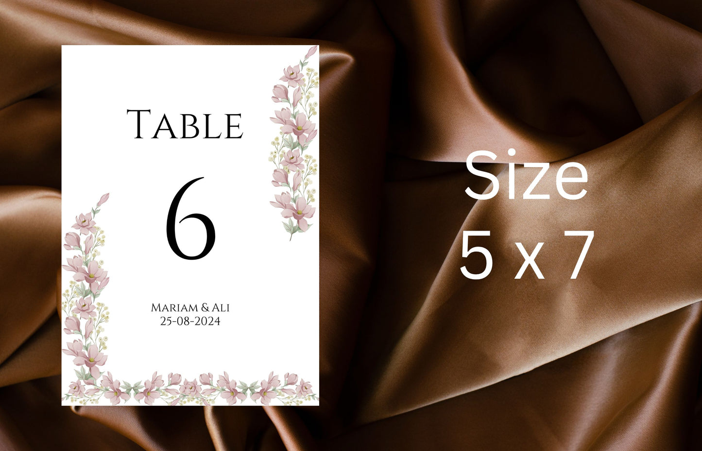 Floral Table Wedding Sign Template, Wedding Sign, Modern Floral Wedding Sign, Editable Wedding Table Sign, Printable Table Number. WS25