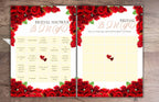 Bridal Bingo Game Template, Red Rose Bridal Shower Game Printable, Bridal Shower Template, Floral, Wedding Bingo, Instant Download, WS49