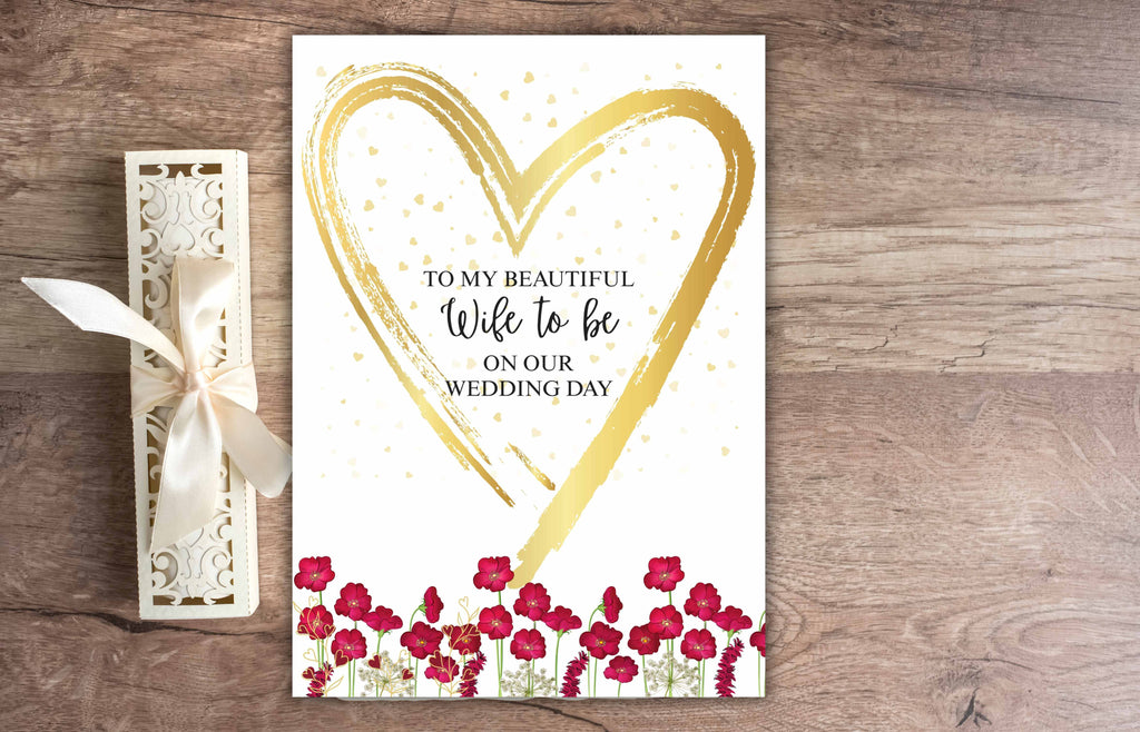 Wife To Be Wedding Card | To The Bride Wedding Day Wife To Be Card | Beautiful Bride Personalized Wedding Card | To My Bride. WSB38