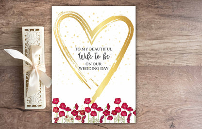 Wife To Be Wedding Card | To The Bride Wedding Day Wife To Be Card | Beautiful Bride Personalized Wedding Card | To My Bride. WSB38