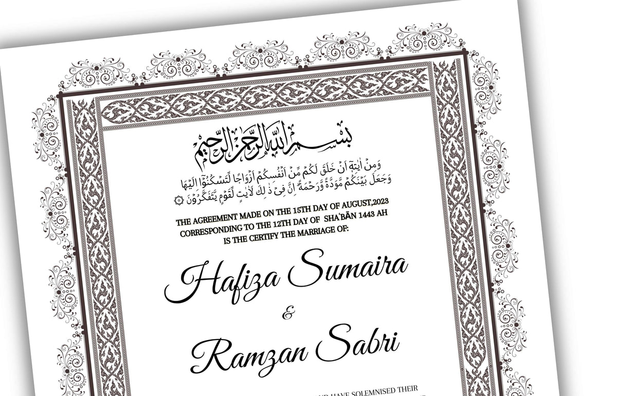 Nikkah Contract Template,Printable Nikkah Contract,Editable Nikkahnama,Muslim Wedding Certificate,Digital Download. NN122